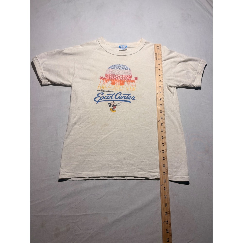 Vintage Walt Disney World Epcot Center Mickey Mouse T-Shirt Cream XL Raglan